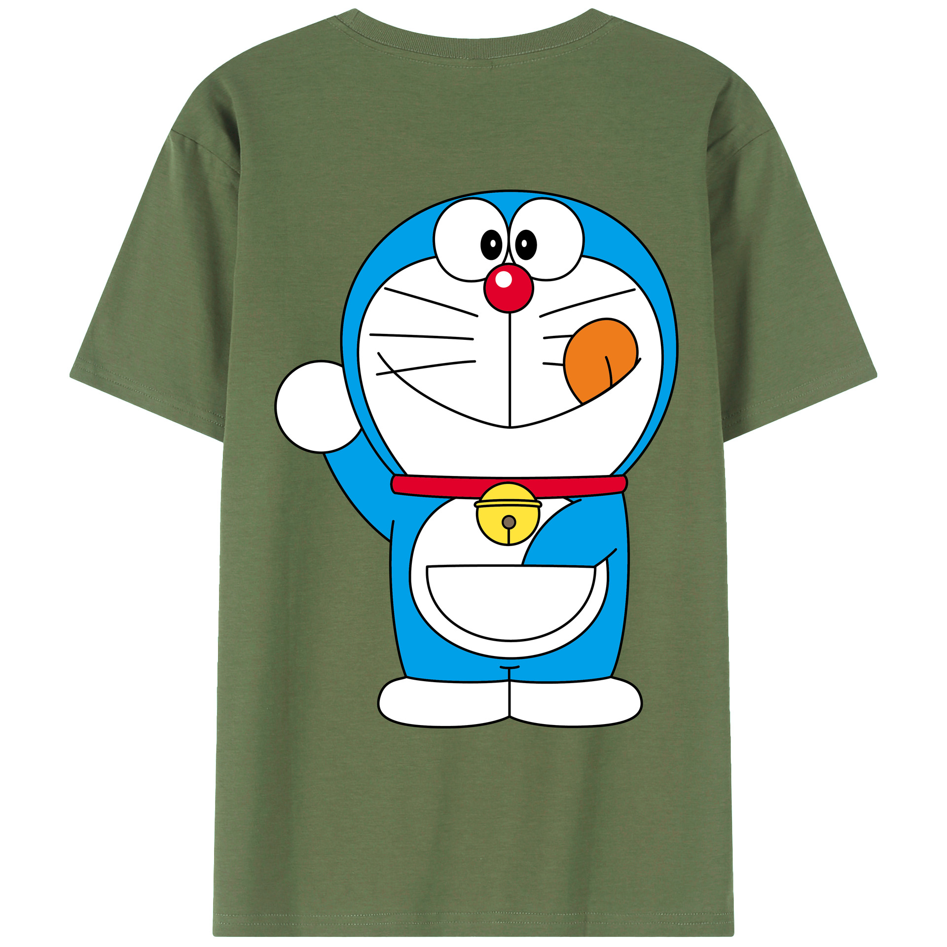 （画像用） ドラえもん Doraemon 綿100％ メンズ半袖Tシャツ（バックプリント） 通気性